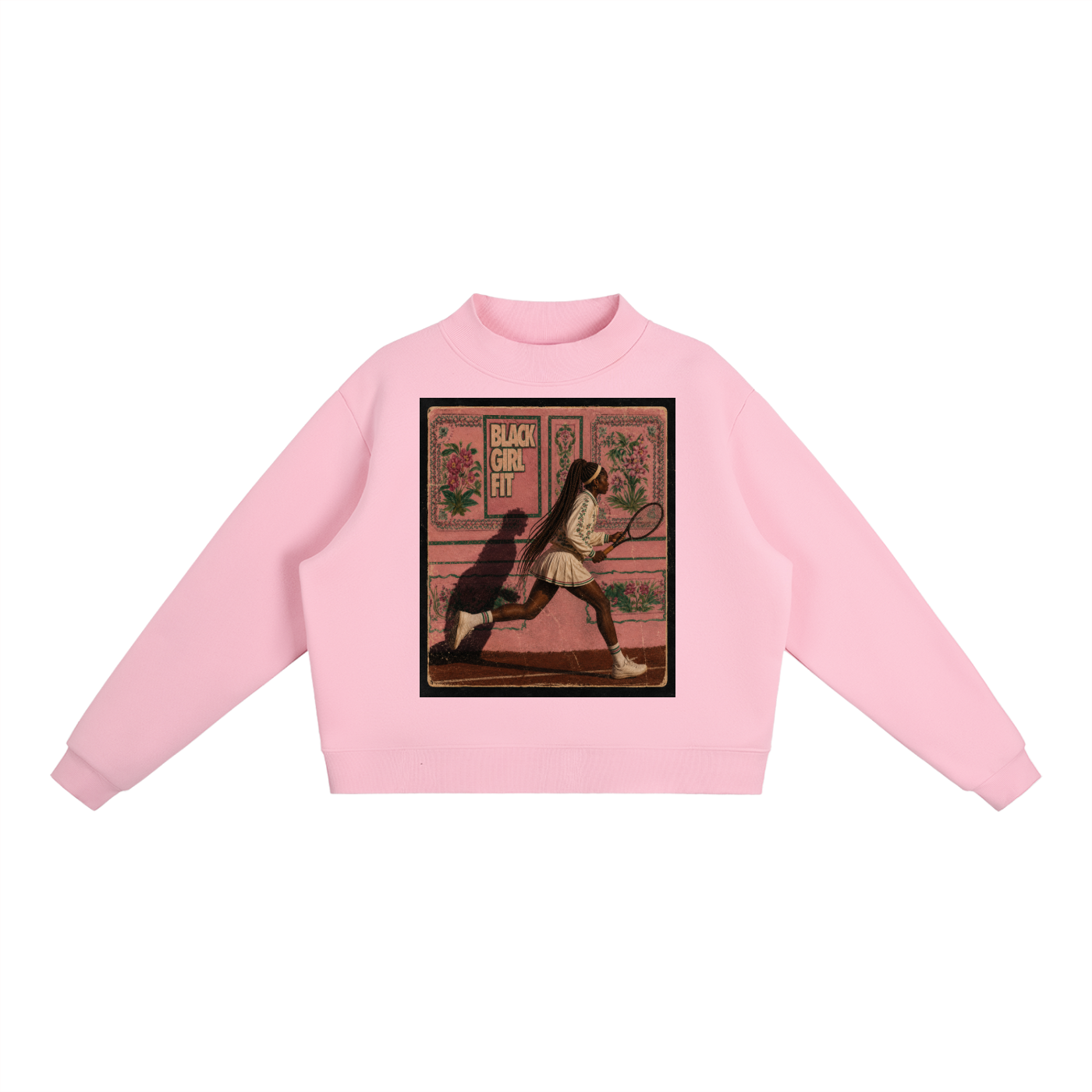 Essential Fleece Mock-Neck Crew Sweatshirt