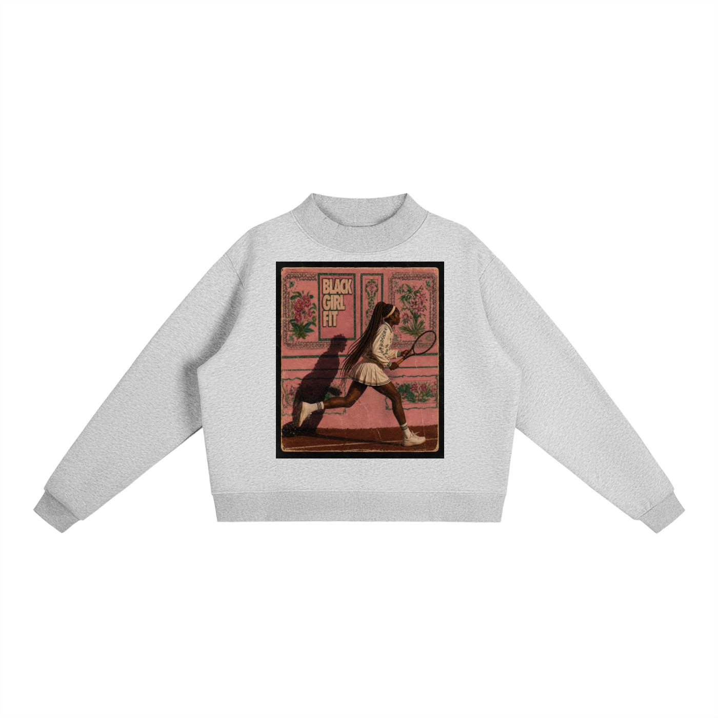 Essential Fleece Mock-Neck Crew Sweatshirt