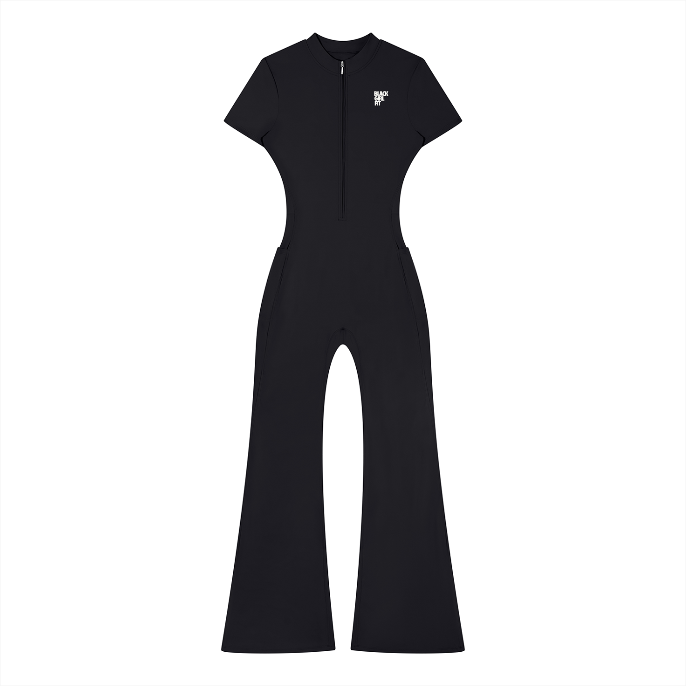 Women’s Tight Flared Leg Quarter-Zip Jumpsuit
