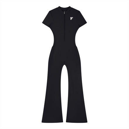 Women’s Tight Flared Leg Quarter-Zip Jumpsuit