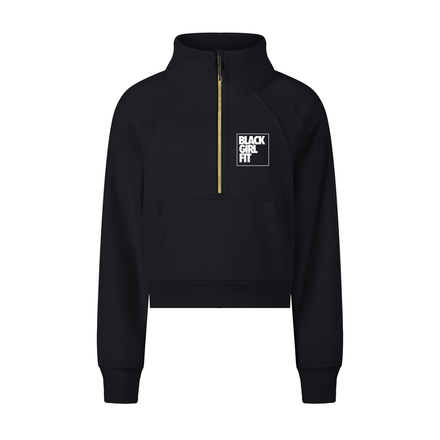 Cropped Half-Zip Sweatshirt