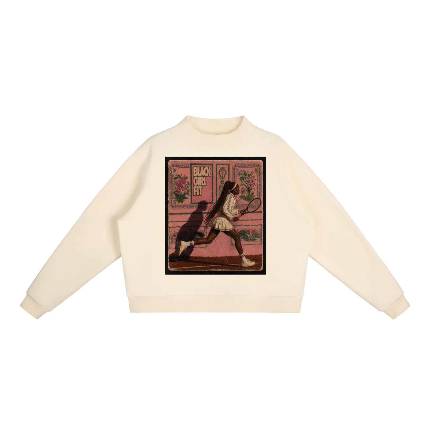 Essential Fleece Mock-Neck Crew Sweatshirt