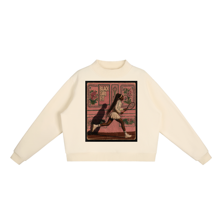 Essential Fleece Mock-Neck Crew Sweatshirt